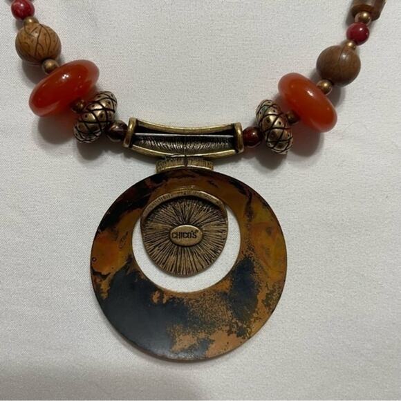 Chico’s Boho Beaded Choker Statement Necklace - Picture 4 of 11